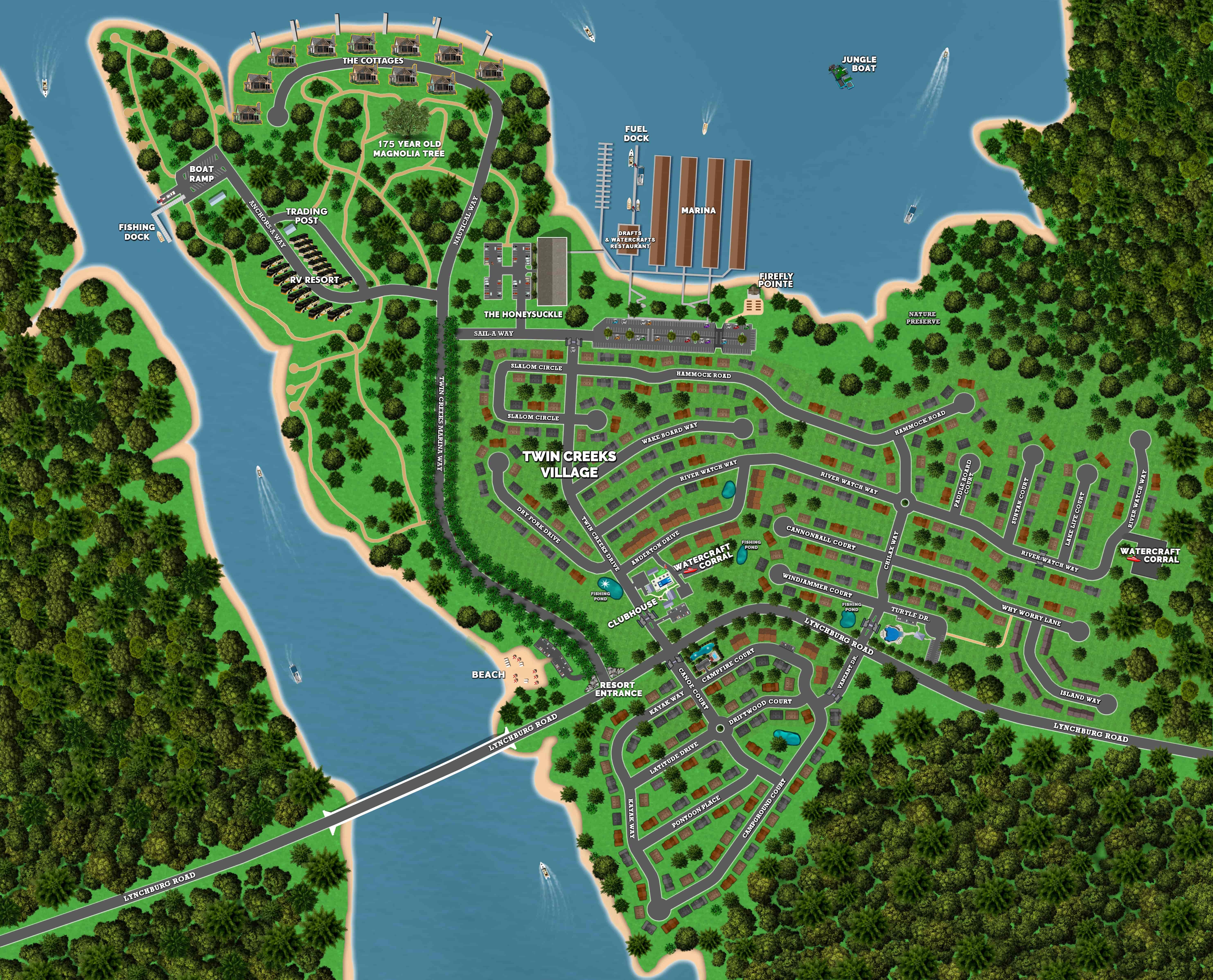 Property Map of Twin Creeks Marina & Resort